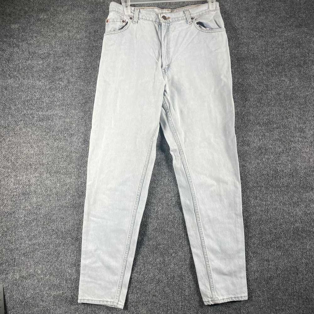 VTG Levis 550 Jeans Womens 15 Long Light Wash Relaxed Fit Tapered Leg 32x32 90s